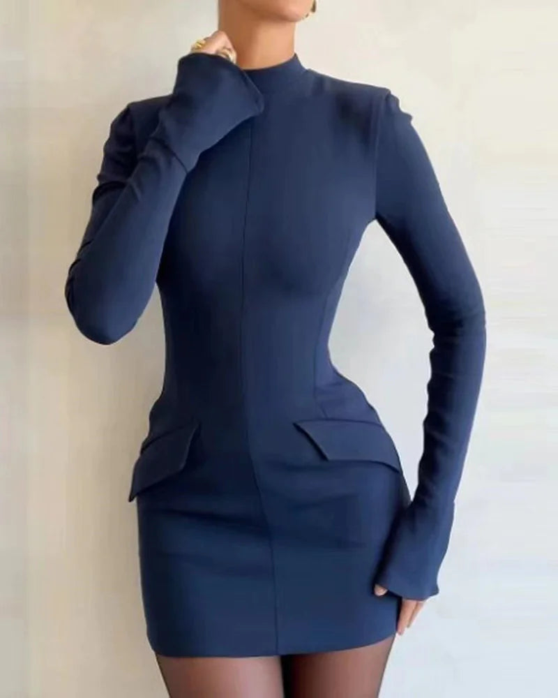 Sleek & Sculpted Mock Neck Dress