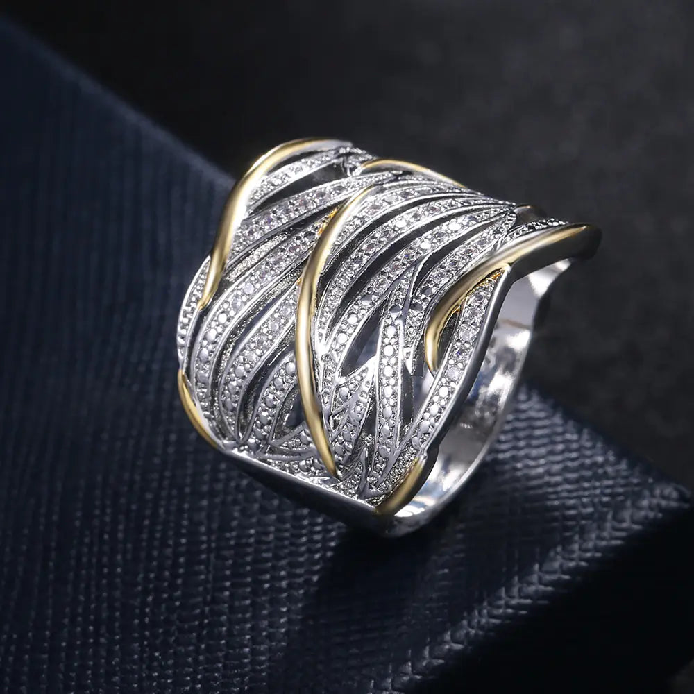 Two-Tone Zirconia Wrap Ring — alternate product view 4
