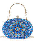 Sparkling Blue Rhinestone Clutch for Evening Events
