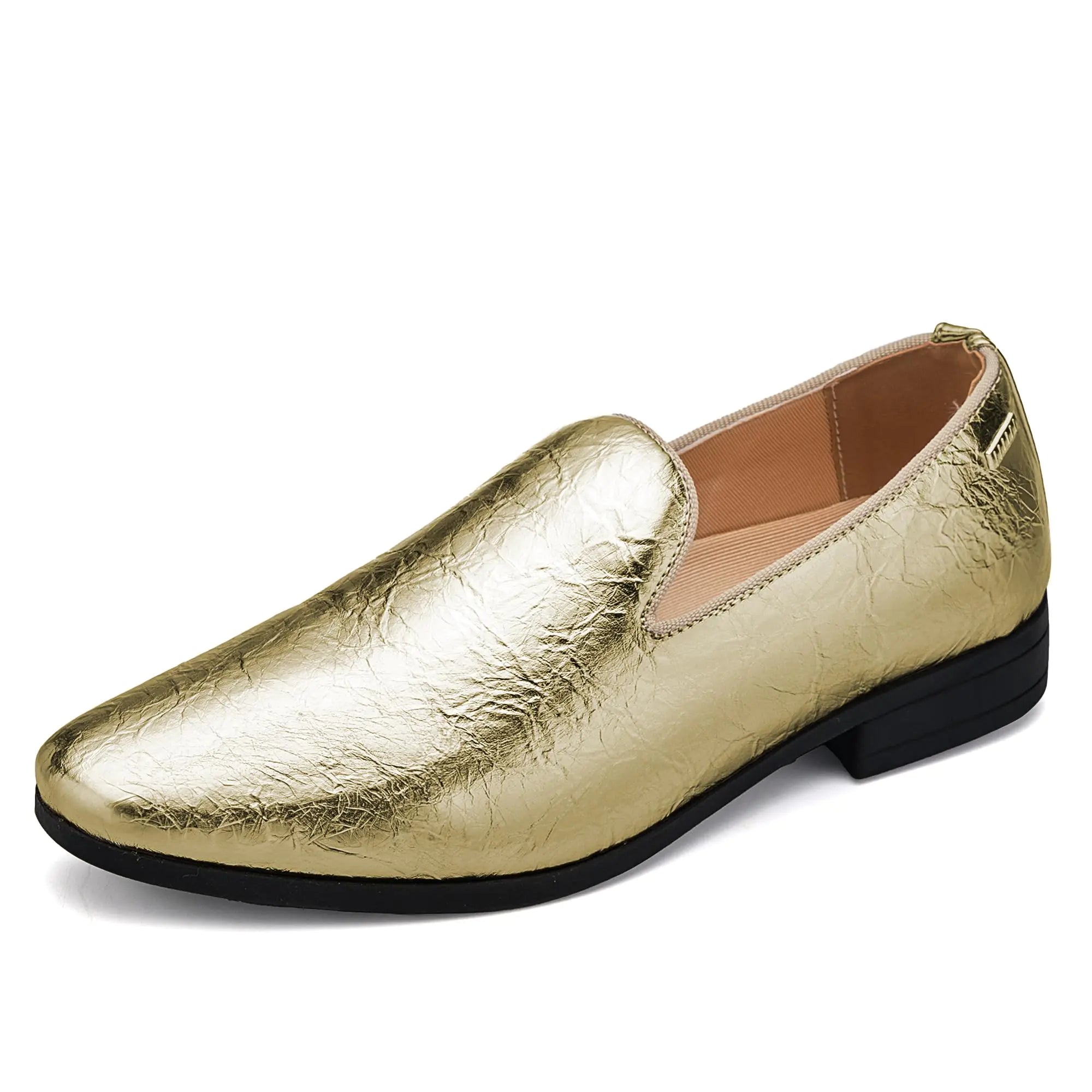 Sparkling Gold Slip-On Loafers for Men