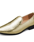 Sparkling Gold Slip-On Loafers for Men