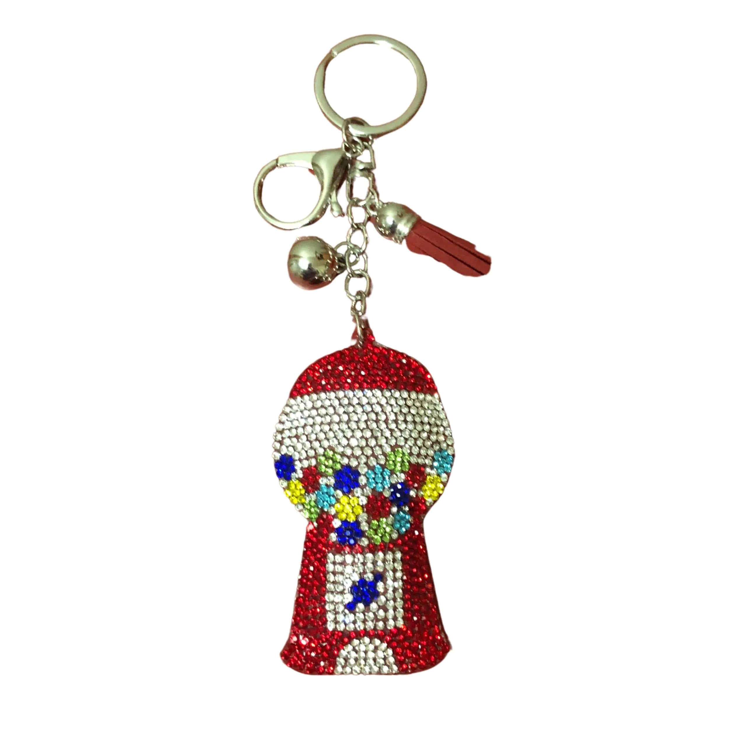Sparkling Red Gumball Machine Keychain