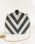 Striped Hard Shell Handbag 