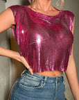 Women's Sequin Metallic Top