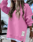 Oversized Zip-Side Pullover Sweatshirt