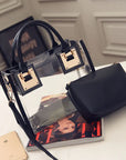 Women's 2 Piece Clear Tote Handbag