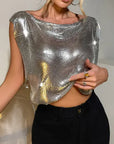 Women's Sequin Metallic Top