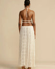 Summer Backless Ruched White Dress Set