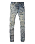 Men's Stone Washed Painted Jeans