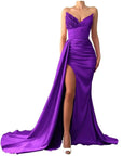 Whimsical Purple Mermaid  Gown with Slit and Train
