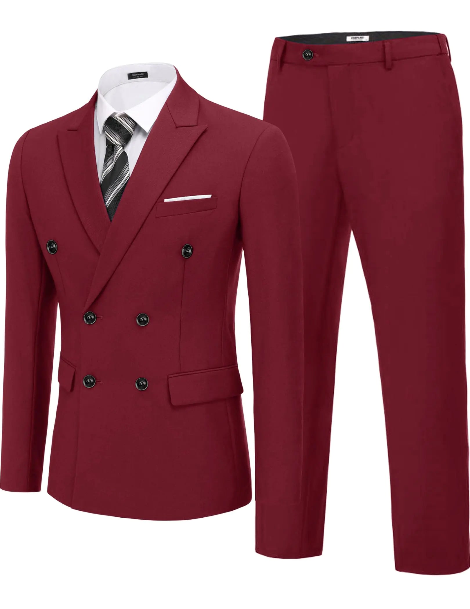 Wine Red Slim Fit Tuxedo Suit for Men