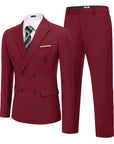 Wine Red Slim Fit Tuxedo Suit for Men