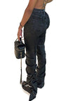 Women's Street Fashion Hem Slit Jeans