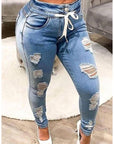 Mid Rise Distressed Trouser