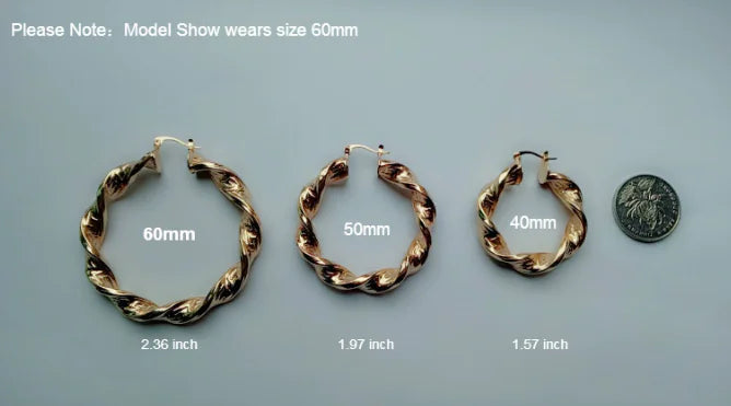 18K Gold-Plated Textured Hoop Earrings — alternate product view 6