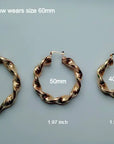 18K Gold-Plated Textured Hoop Earrings — alternate product view 6