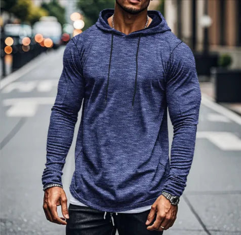 Men’s Fitted Lightweight Hoodie – Long Sleeve Casual Pullover