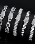 Zircon Inlaid Brass Tennis Bracelet