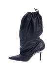 Runway Muse Drawstring Boot – Slouch Pointed-Toe Stiletto Heel