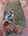 Men's Retro Patchwork Hole Jeans