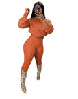 Solid Color Knit Sweater Suit
