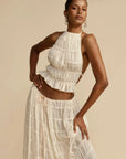 Summer Backless Ruched White Dress Set
