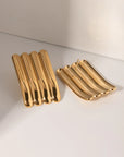 18K Gold-Plated Striped Earrings — main product image
