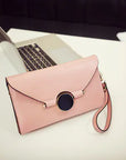 Soft Leather Multi-Pocket Clutch Handbag