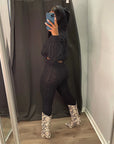 Solid Color Knit Sweater Suit