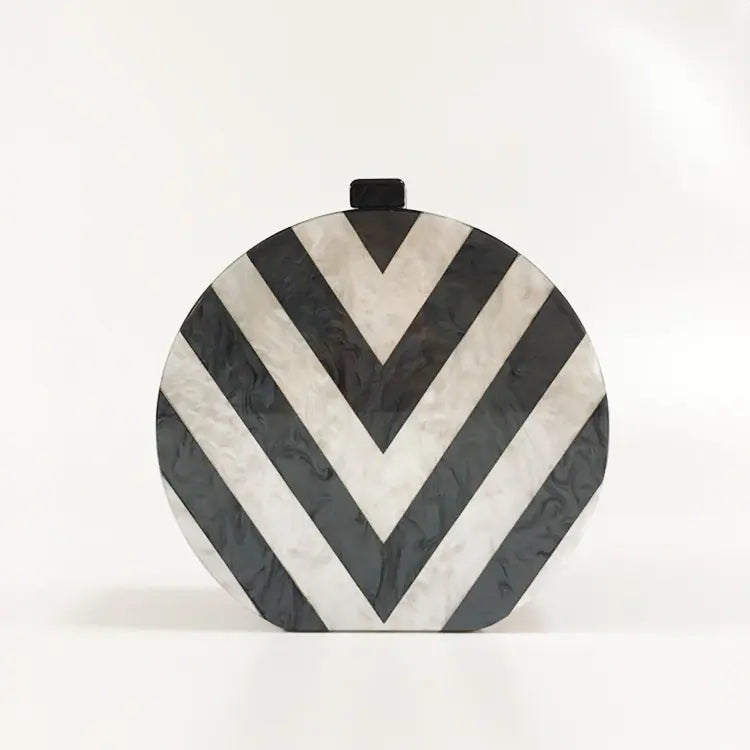 Striped Hard Shell Handbag 