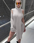 Futuré Femme Ribbed Hoodie Dress