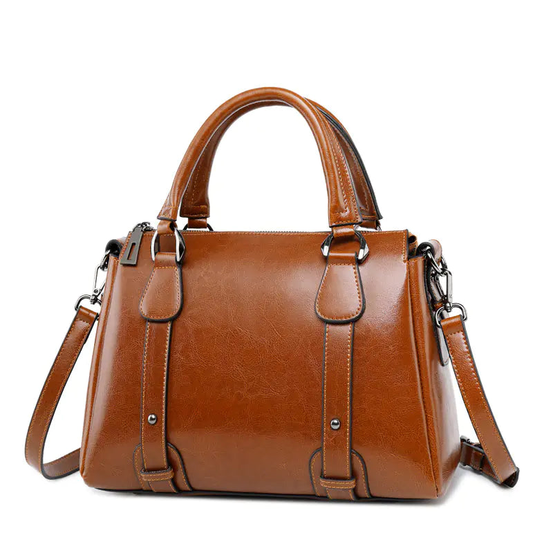 Genuine Leather Structured Handbag – Everyday Power Tote