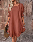 Summer Fashion Ruffle Short-Sleeve Dress