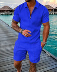 Men's Textured Two-Piece Short Set – Stylish, Breathable & Trendy