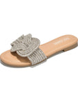 Nude Rhinestone Embellished Summer Slides- Size 6.5 Sandals