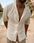 Men's Crochet Knit Shirt – Lightweight, Stylish & Breezy