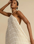 Summer Backless Ruched White Dress Set