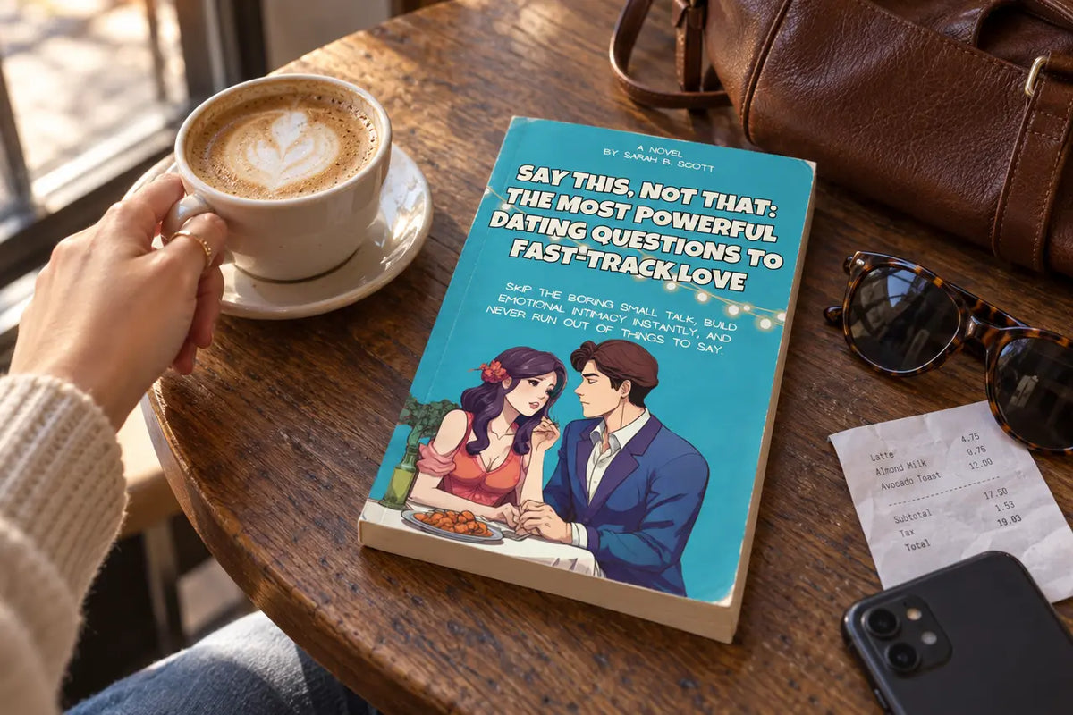 Say This, Not That resting naturally beside coffee and everyday belongings