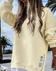 Oversized Zip-Side Pullover Sweatshirt