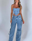 Women's Cargo Denim Jeans