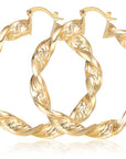 18K Gold-Plated Textured Hoop Earrings — alternate product view 8