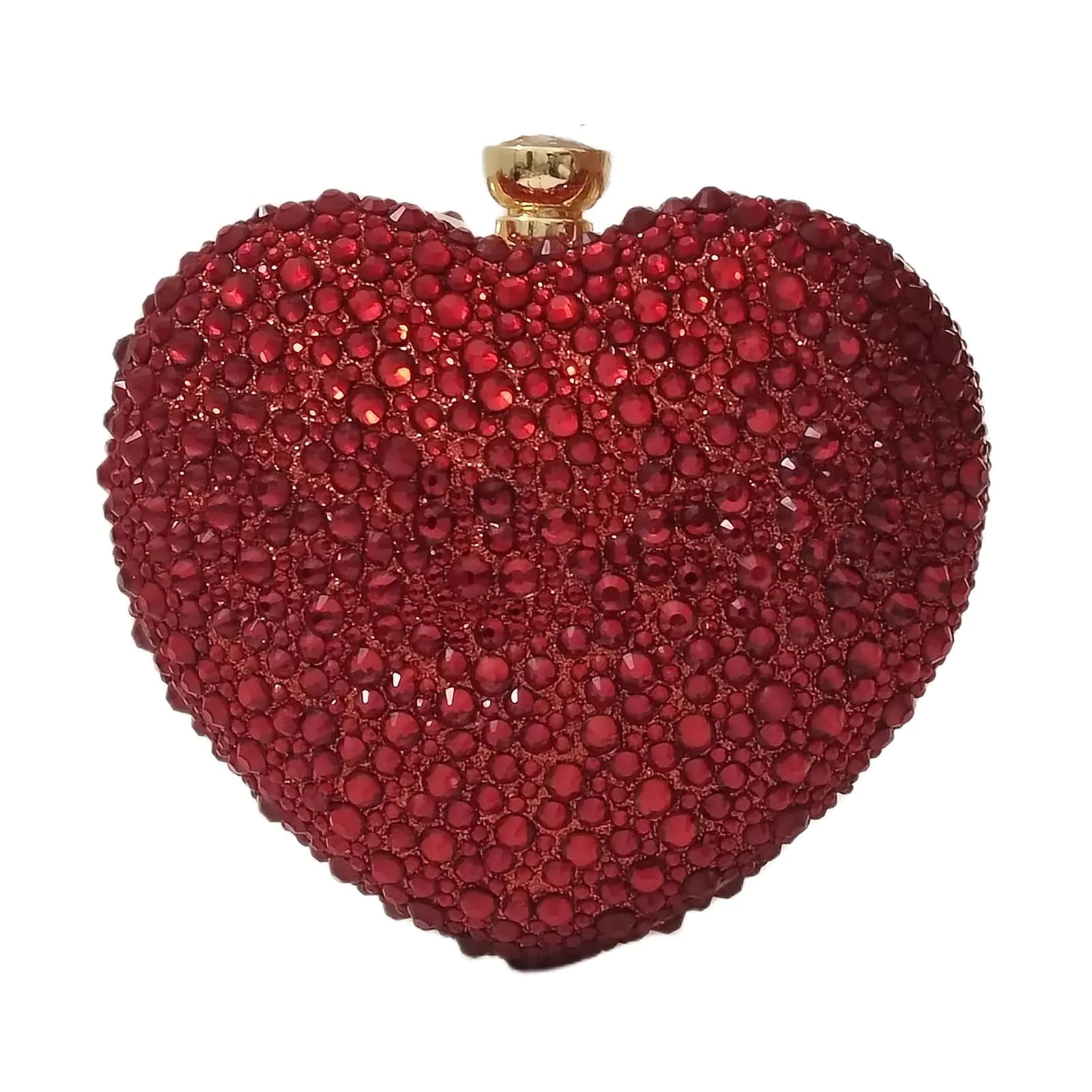 Chic Rhinestone Heart Clutch