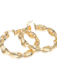 18K Gold-Plated Textured Hoop Earrings — alternate product view 9