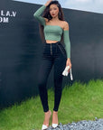 Women High Waist Jeans