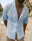 Men's Crochet Knit Shirt – Lightweight, Stylish & Breezy