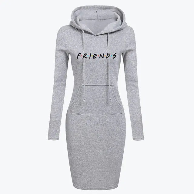 Long-Sleeve Hooded Sweater Dress — main product image