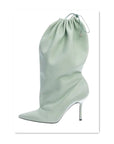 Runway Muse Drawstring Boot – Slouch Pointed-Toe Stiletto Heel