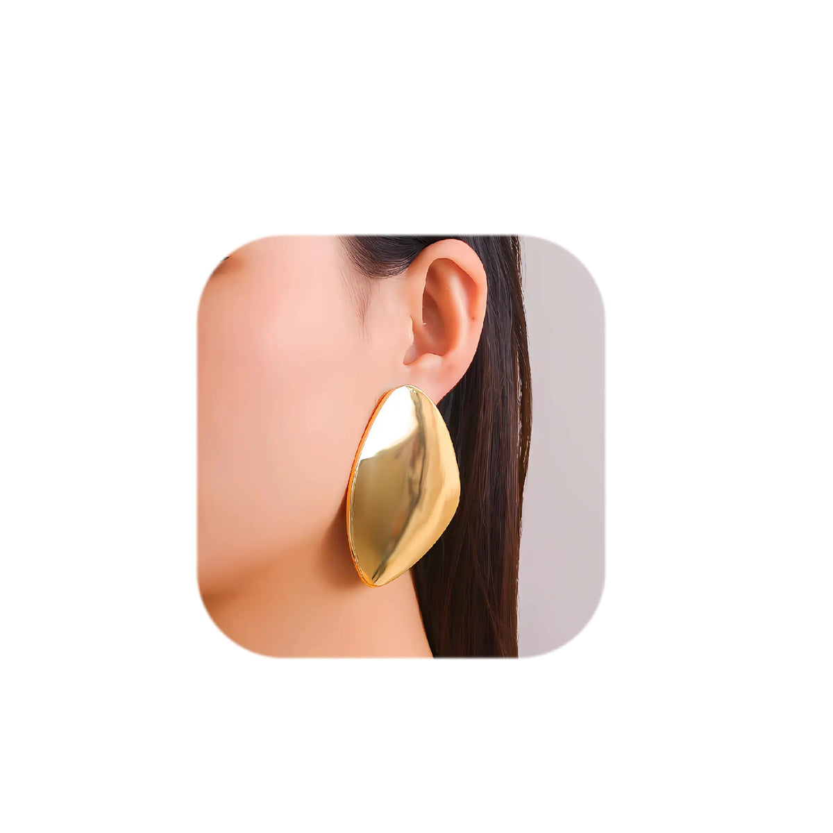 Oversized Gold-Tone Statement Earrings — alternate product view 2