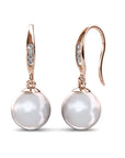18k Rose Gold Plated Freshwater Pearl Drop Earrings