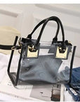 Women's 2 Piece Clear Tote Handbag
